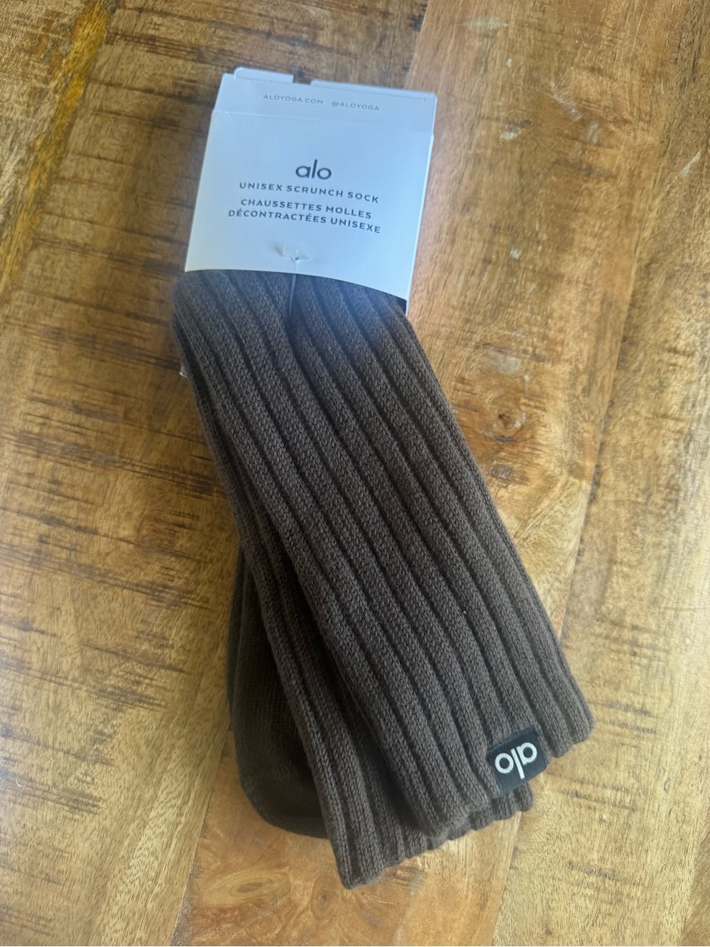 Alo Brown Scrunch Sock